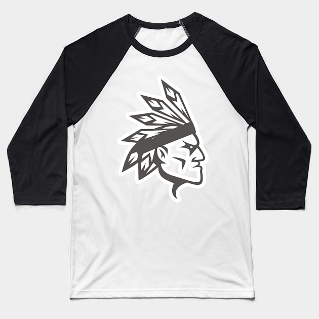 American Apache Indian Logo. Cherokee character icon design. Ethnic logo design. Baseball T-Shirt by AlviStudio